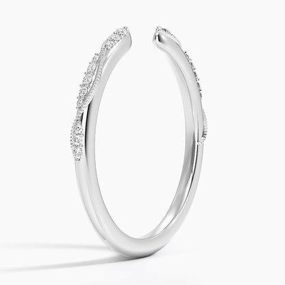 Camellia Milgrain Diamond Open Ring