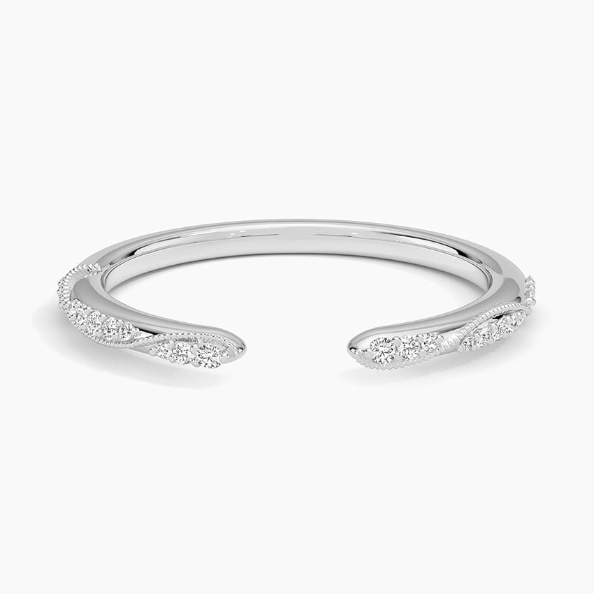 Camellia Milgrain Diamond Open Ring