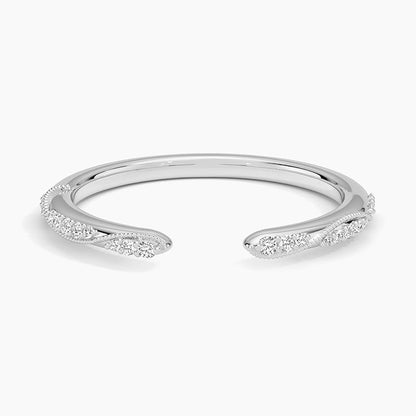 Camellia Milgrain Diamond Open Ring