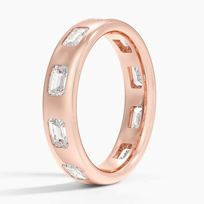 Chloe Flush Set Emerald Cut 4.5mm Diamond Ring