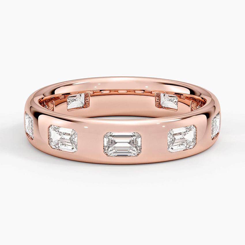 Chloe Flush Set Emerald Cut 4.5mm Diamond Ring