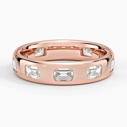 Chloe Flush Set Emerald Cut 4.5mm Diamond Ring