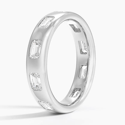 Chloe Flush Set Emerald Cut 4.5mm Diamond Ring