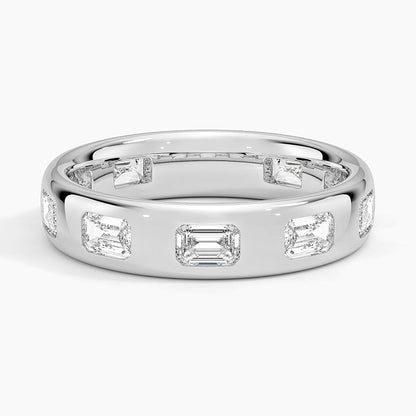 Chloe Flush Set Emerald Cut 4.5mm Diamond Ring