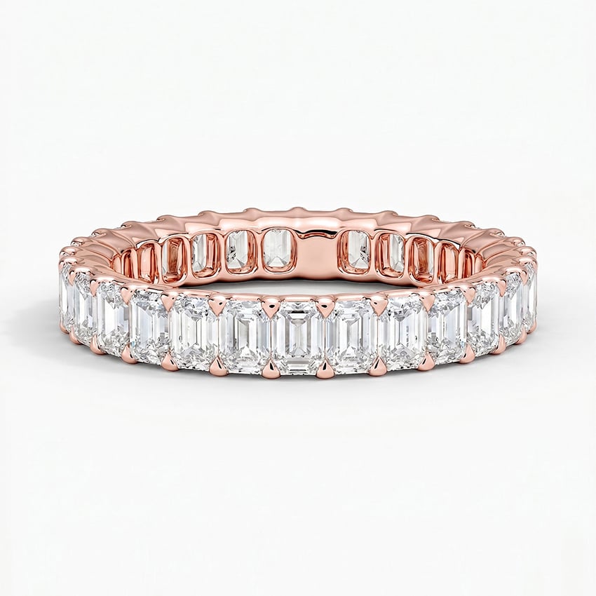 Low Profile Emerald Eternity Diamond Ring (2 ct. tw.)