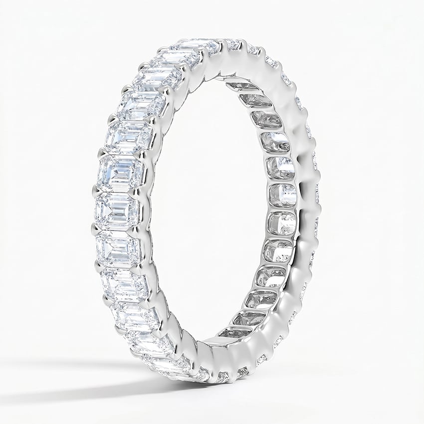 Low Profile Emerald Eternity Diamond Ring (2 ct. tw.)