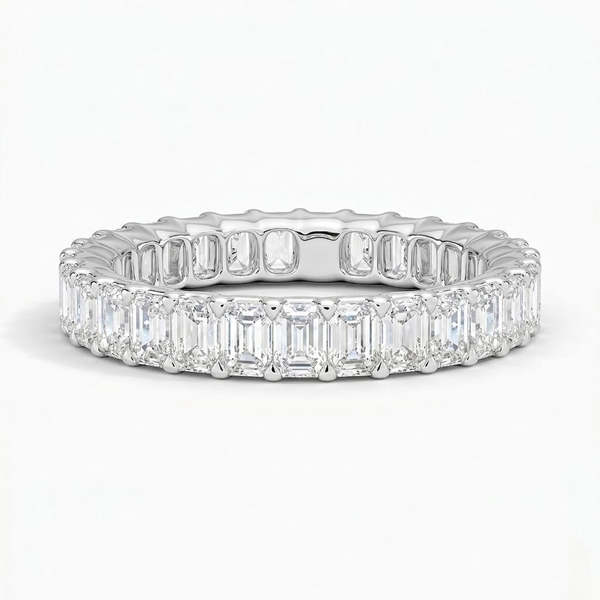 Low Profile Emerald Eternity Diamond Ring (2 ct. tw.)