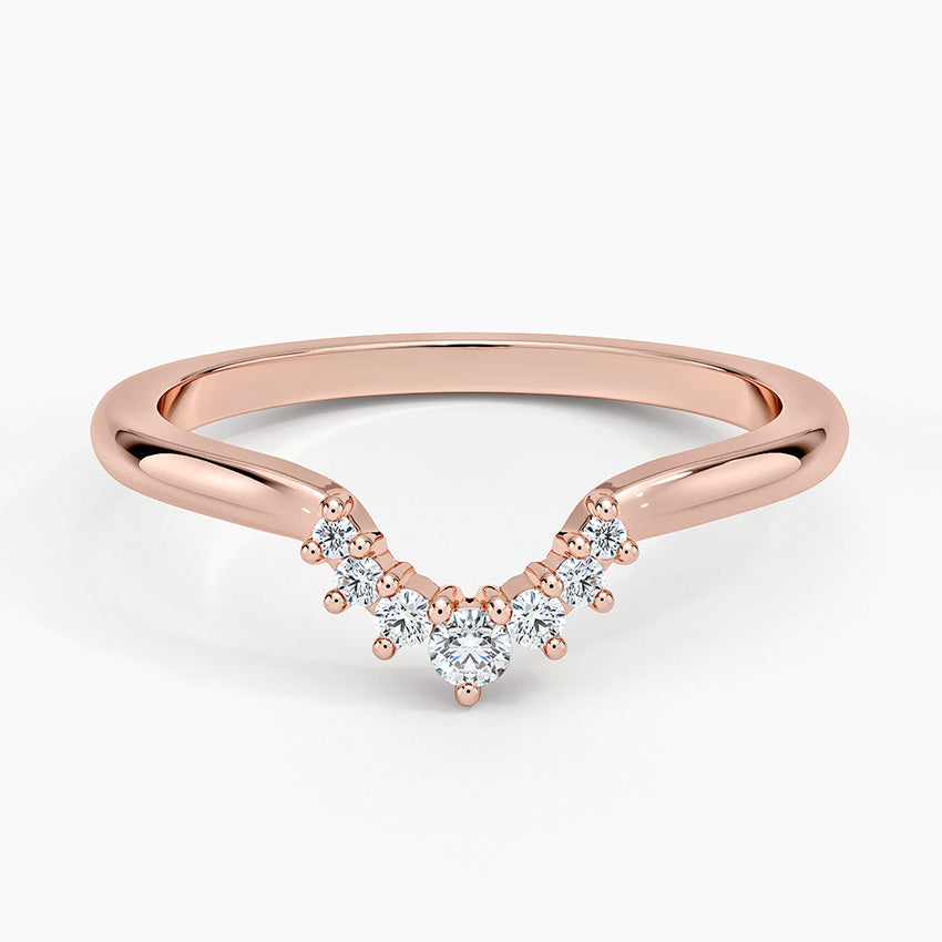 Lunette Contour Round Diamond Ring