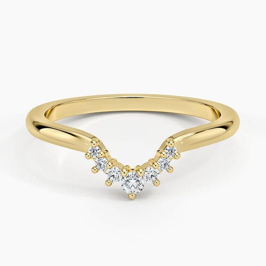 Lunette Contour Round Diamond Ring