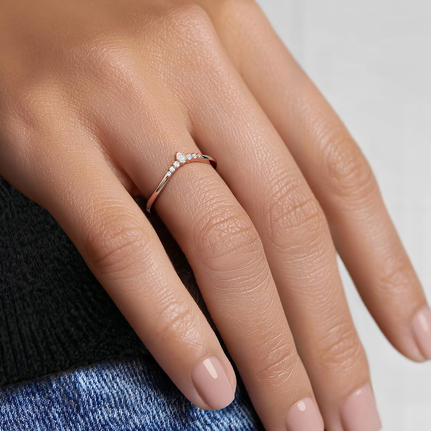 Petite Lunette Contour Diamond Ring (1/10 ct. tw.)