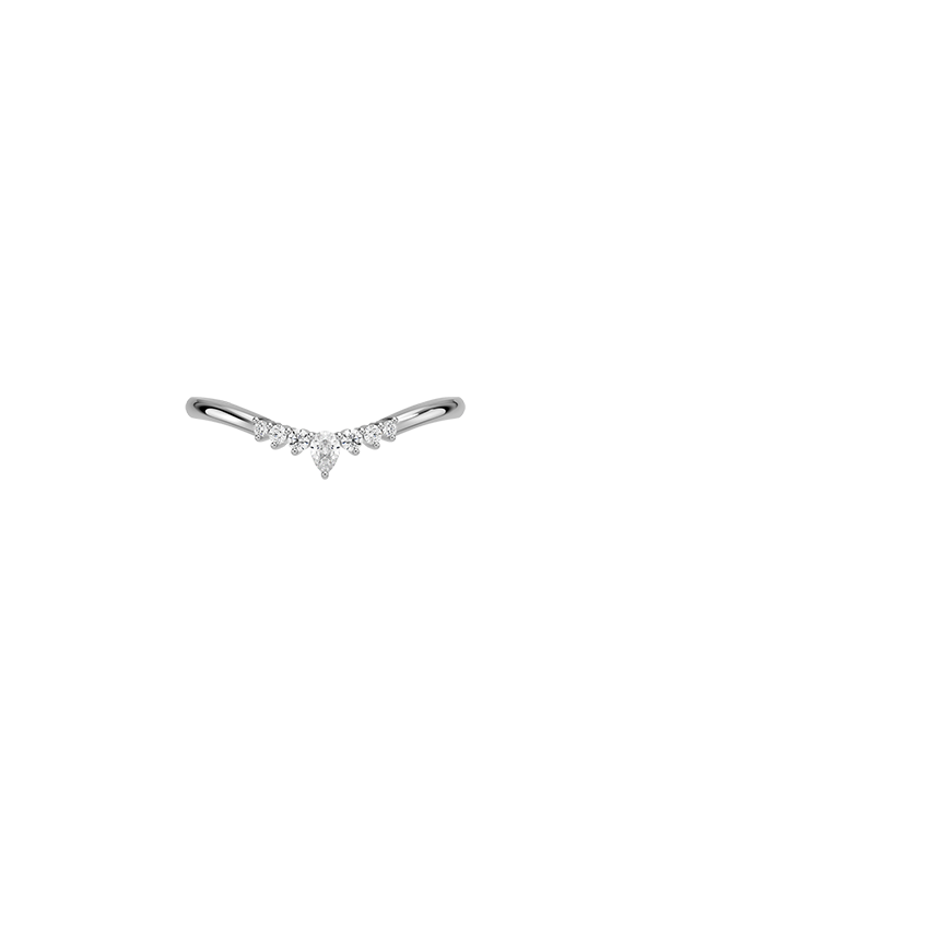Petite Lunette Contour Diamond Ring (1/10 ct. tw.)