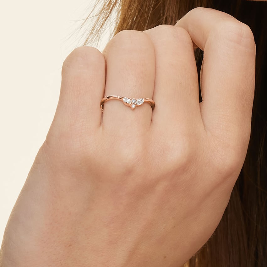 Camellia Milgrain Contoured Diamond Ring