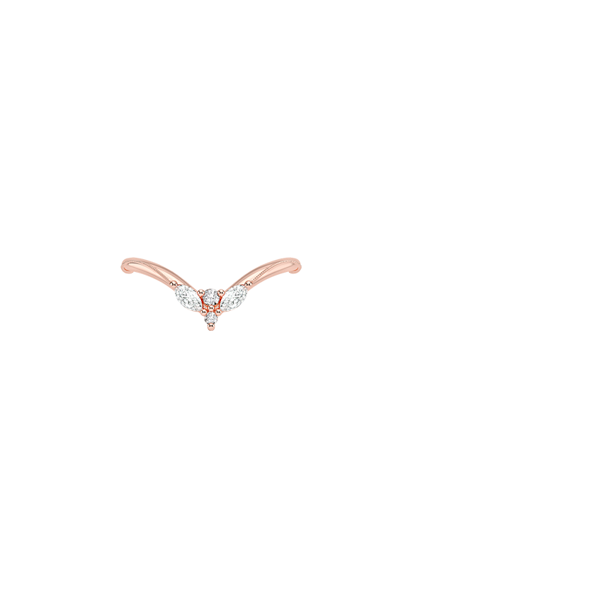 Camellia Milgrain Contoured Diamond Ring