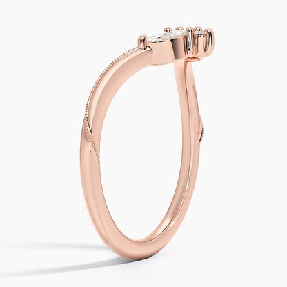 Camellia Milgrain Contoured Diamond Ring