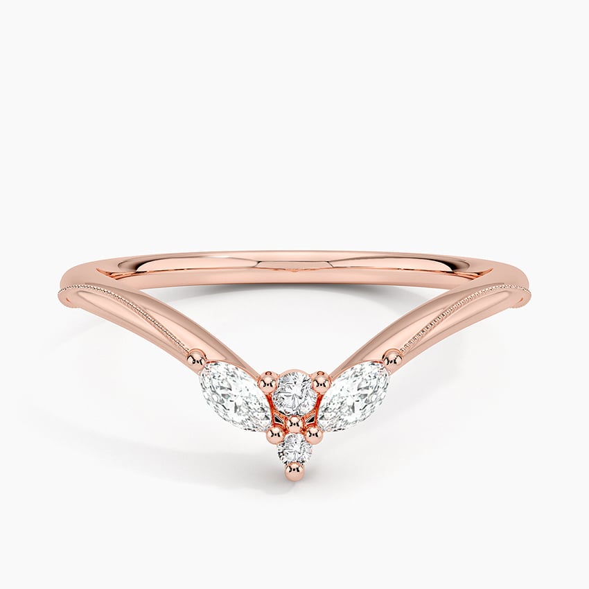 Camellia Milgrain Contoured Diamond Ring