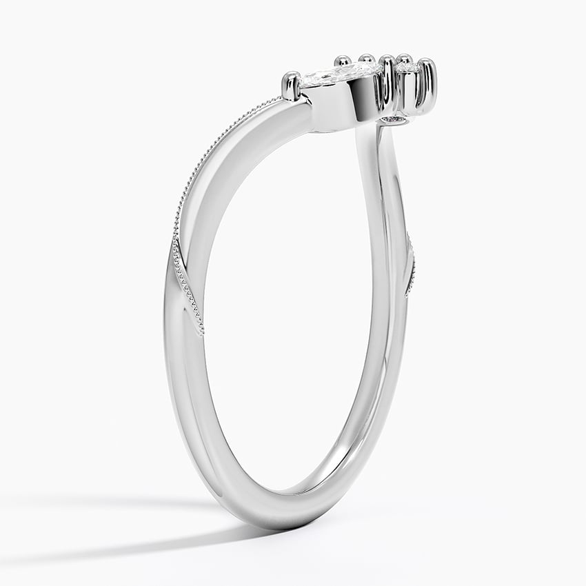 Camellia Milgrain Contoured Diamond Ring