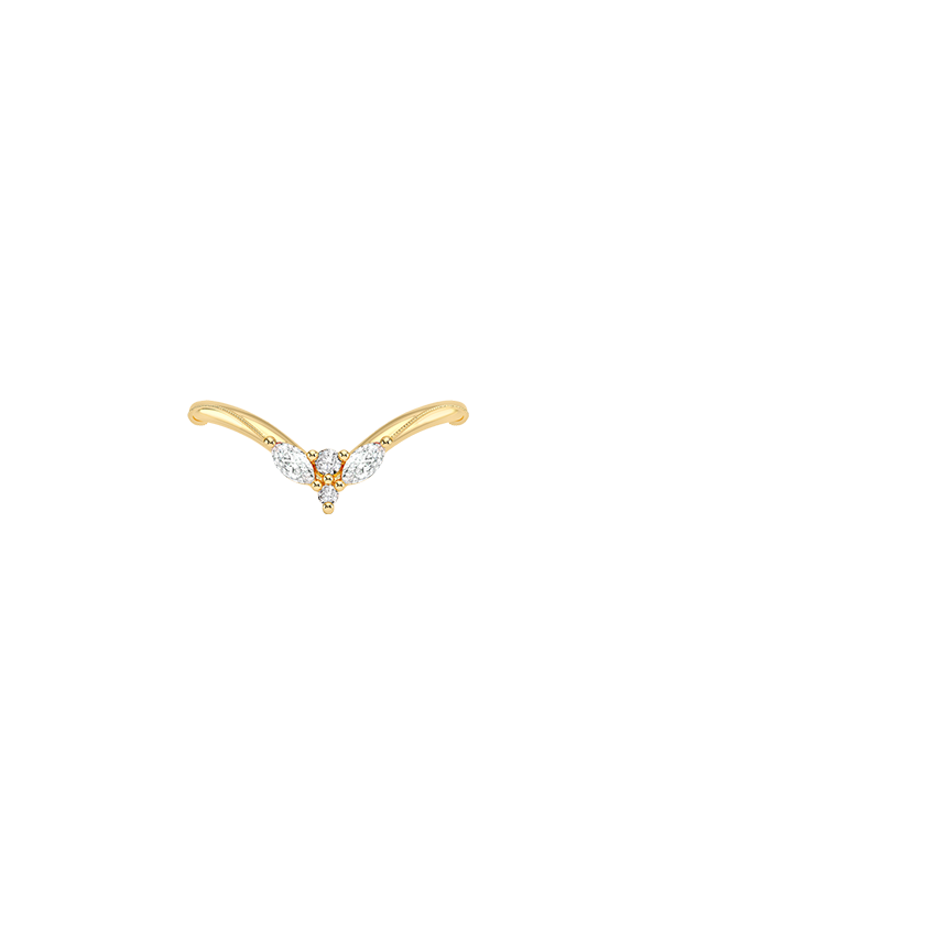 Camellia Milgrain Contoured Diamond Ring