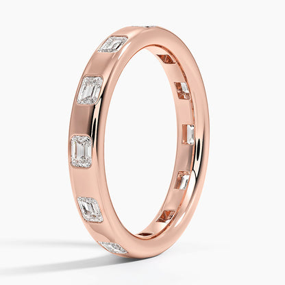 Chloe Flush Set Emerald Cut 3.2mm Lab Diamond Ring
