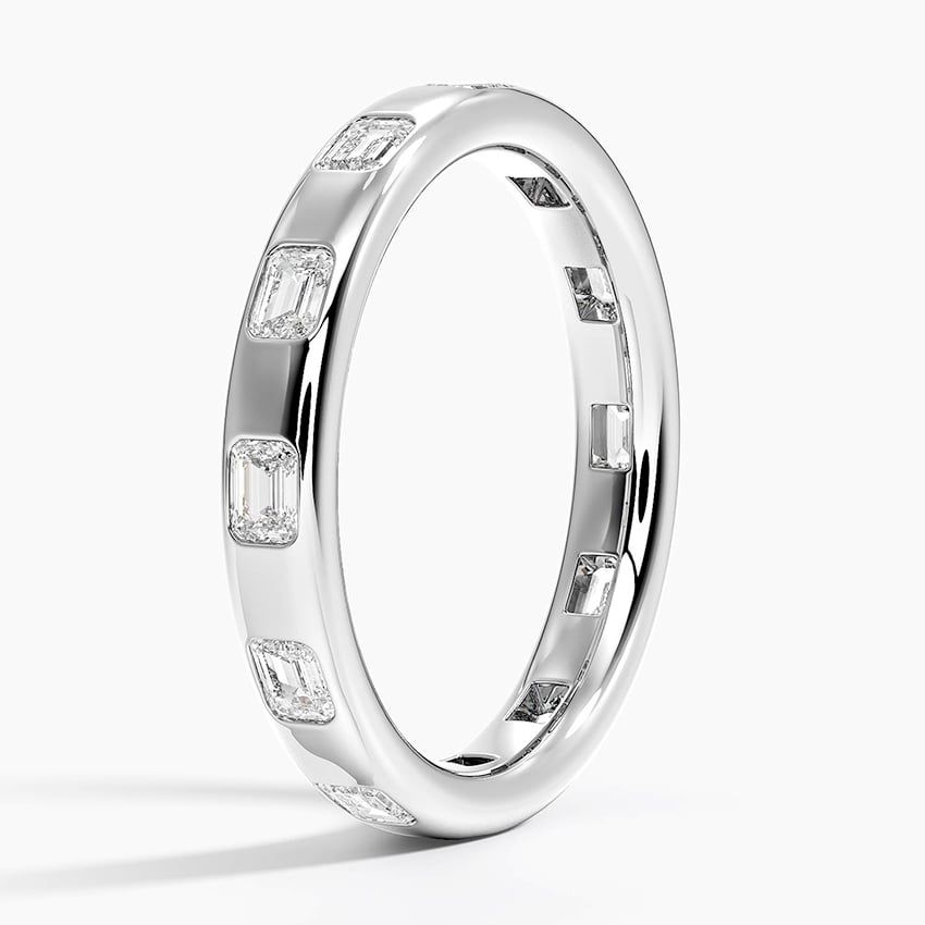 Chloe Flush Set Emerald Cut 3.2mm Lab Diamond Ring