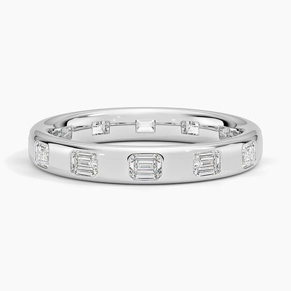 Chloe Flush Set Emerald Cut 3.2mm Lab Diamond Ring