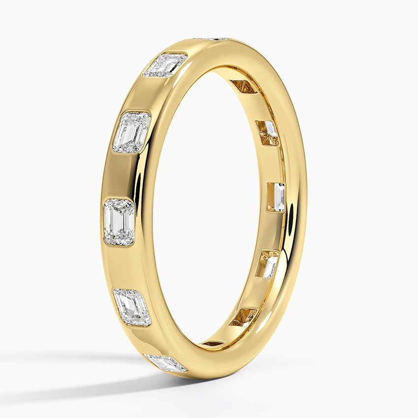 Chloe Flush Set Emerald Cut 3.2mm Lab Diamond Ring