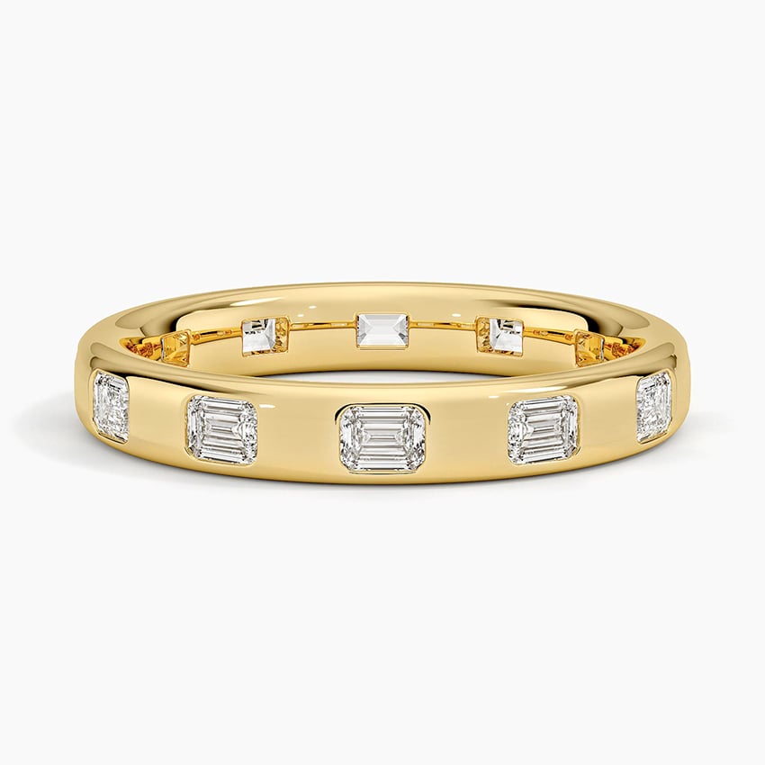 Chloe Flush Set Emerald Cut 3.2mm Lab Diamond Ring