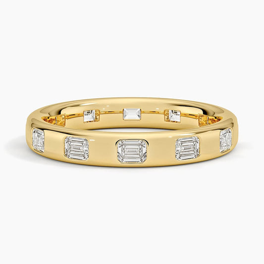 Chloe Flush Set Emerald Cut 3.2mm Lab Diamond Ring