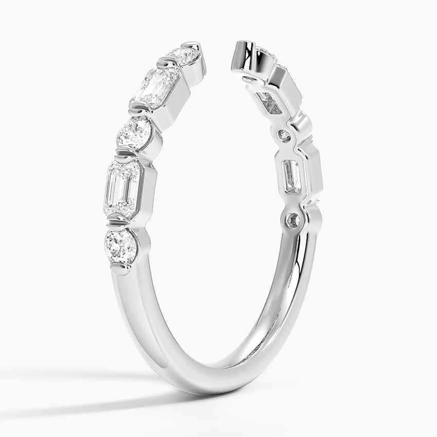 Kensington Emerald Cut and Round Diamond Open Ring (1/2 ct. tw.)