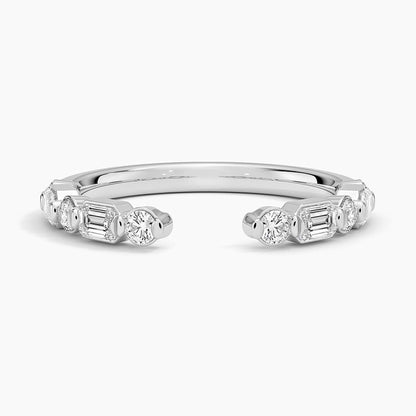Kensington Emerald Cut and Round Diamond Open Ring (1/2 ct. tw.)
