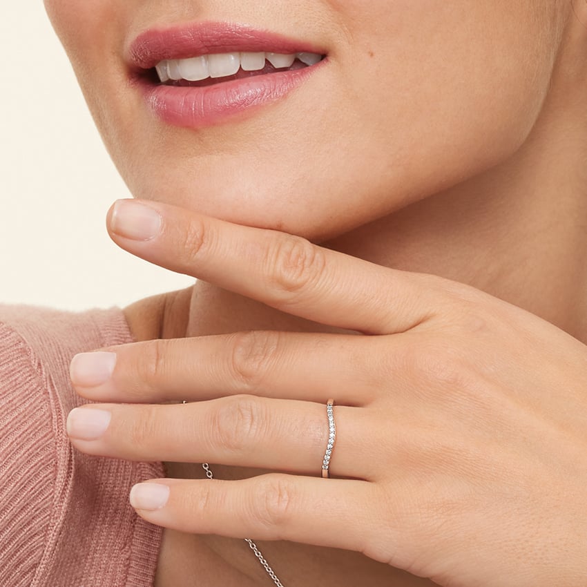 Petite Curved Lab Diamond Ring (1/10 ct. tw.)