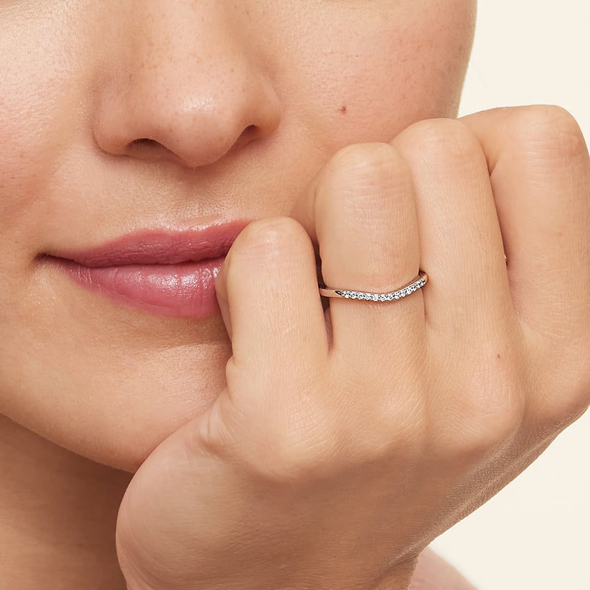 Petite Curved Lab Diamond Ring (1/10 ct. tw.)