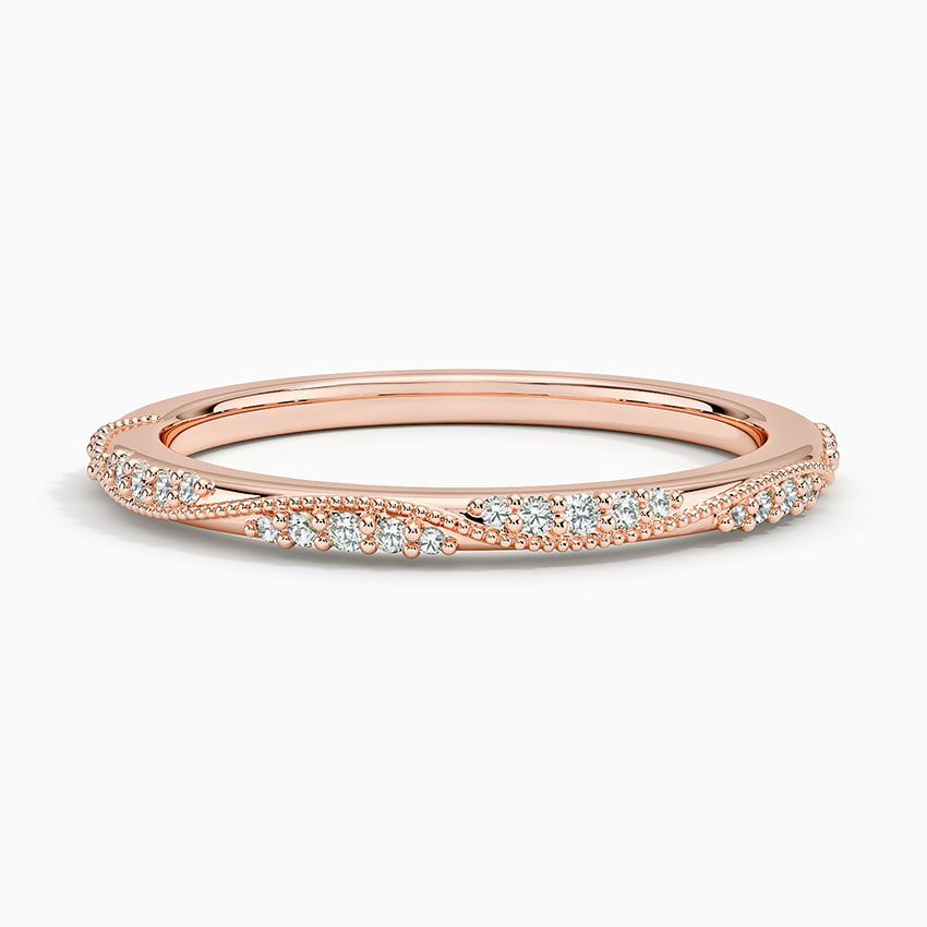 Camellia Milgrain 1.5mm Diamond Ring
