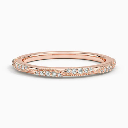 Camellia Milgrain 1.5mm Diamond Ring