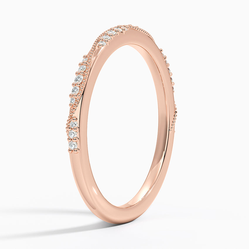Camellia Milgrain 1.5mm Diamond Ring