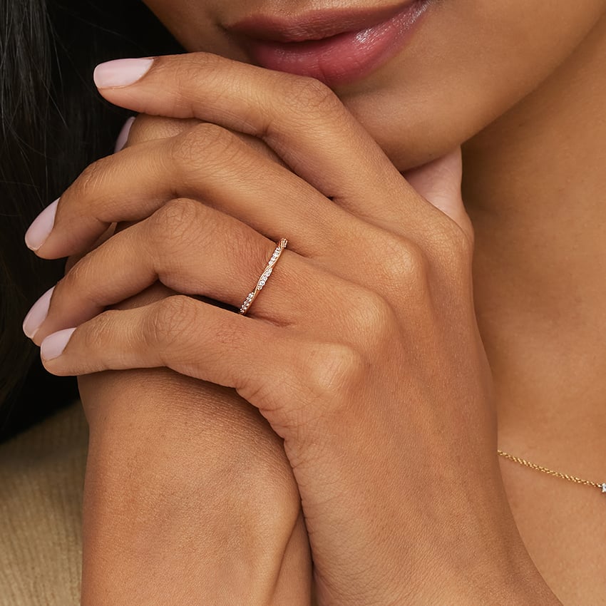 Camellia Milgrain 1.5mm Diamond Ring