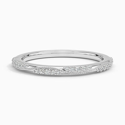 Camellia Milgrain 1.5mm Diamond Ring