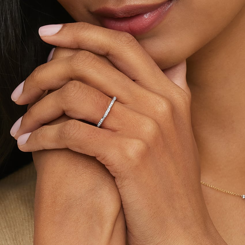 Camellia Milgrain 1.5mm Diamond Ring