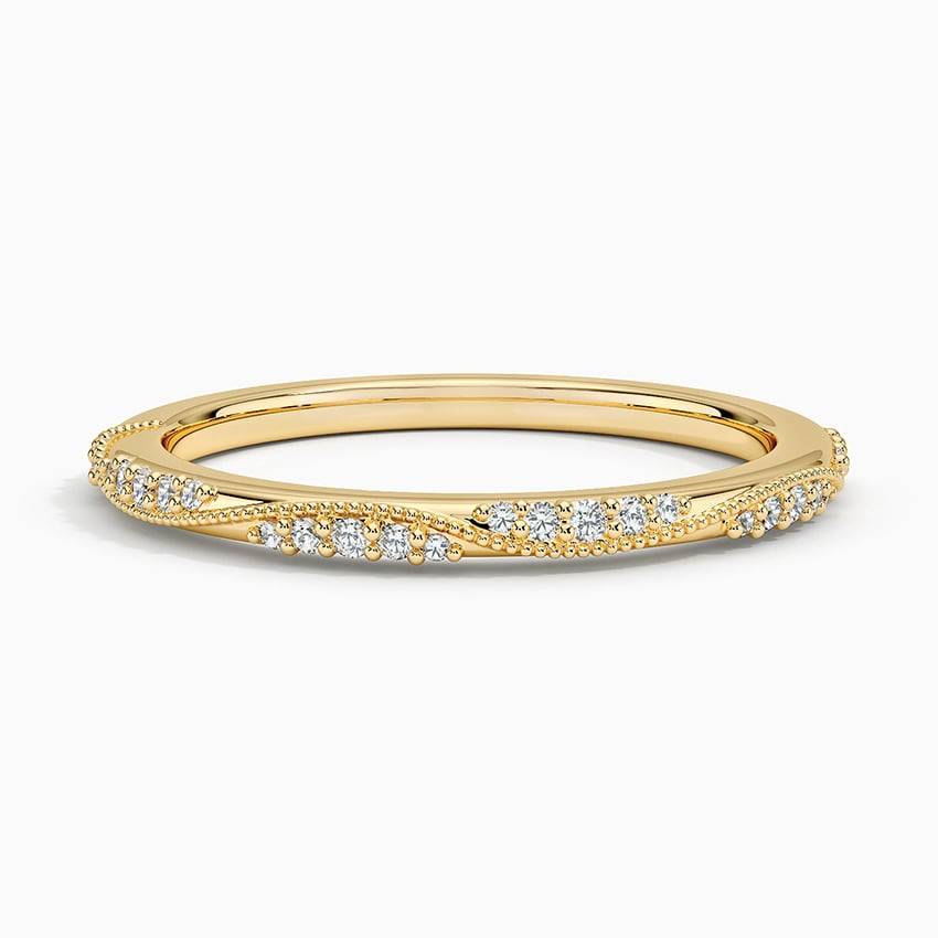 Camellia Milgrain 1.5mm Diamond Ring