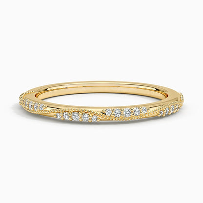 Camellia Milgrain 1.5mm Diamond Ring