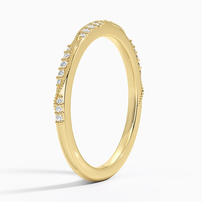 Camellia Milgrain 1.5mm Diamond Ring