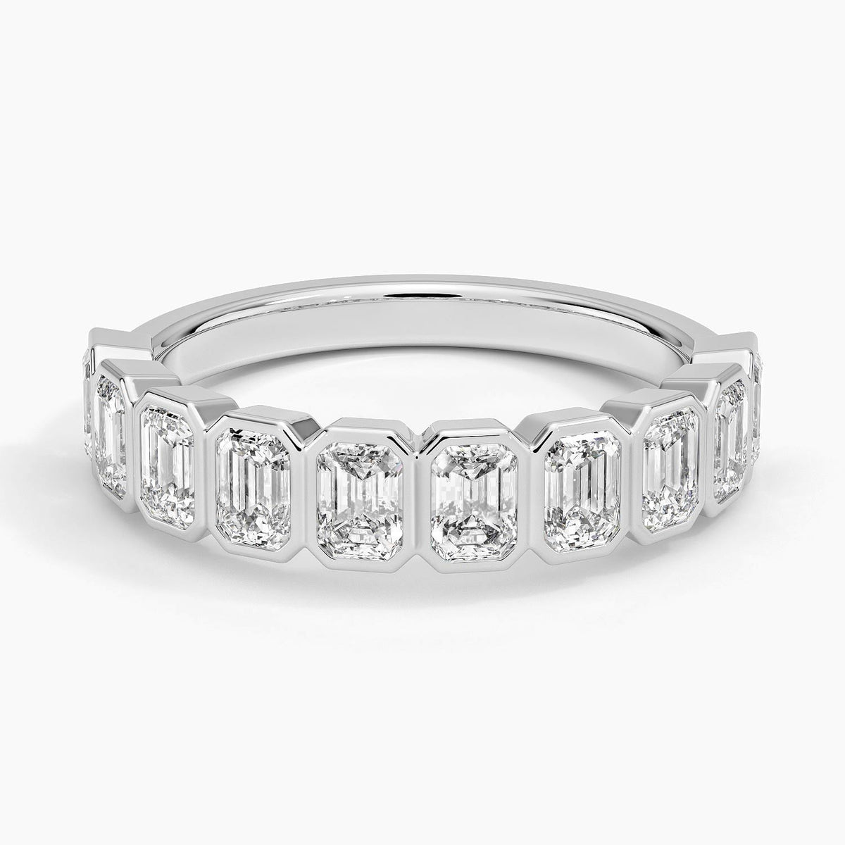 Bezel Emerald-Cut Lab Diamond Ring (1 1/2 ct. tw.)