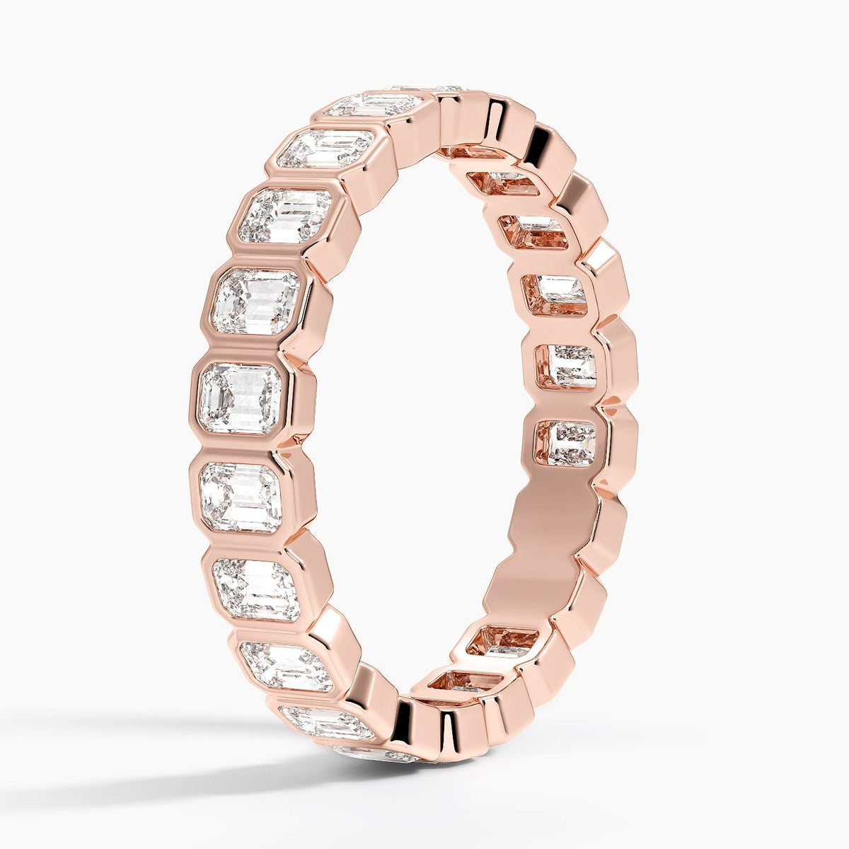 Bezel Emerald Cut Lab Eternity Diamond Ring (1 1/2 ct. tw.)