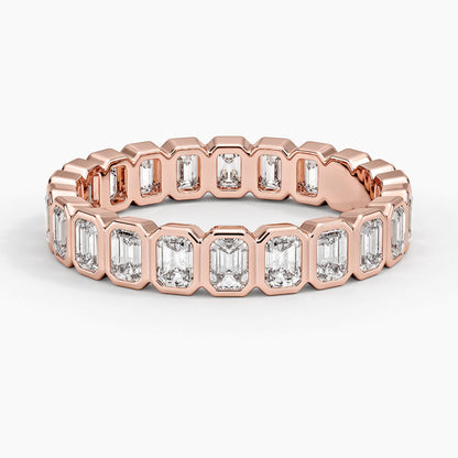 Bezel Emerald Cut Lab Eternity Diamond Ring (1 1/2 ct. tw.)