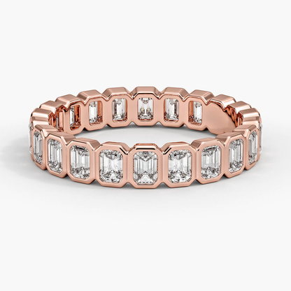 Bezel Emerald Cut Lab Eternity Diamond Ring (1 1/2 ct. tw.)