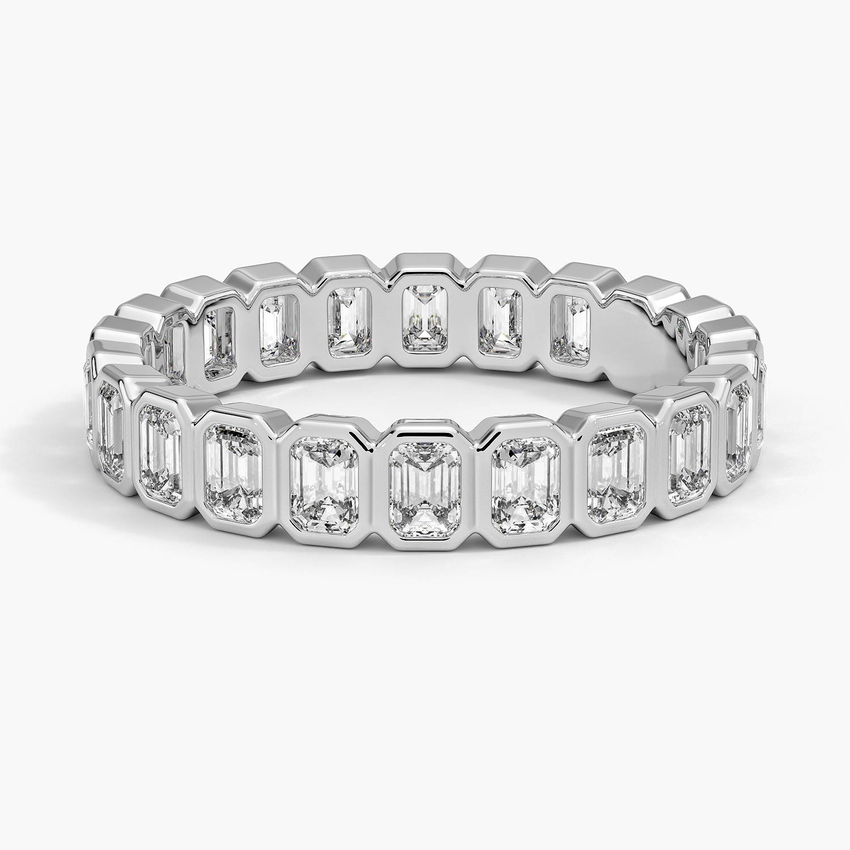 Bezel Emerald Cut Lab Eternity Diamond Ring (1 1/2 ct. tw.)