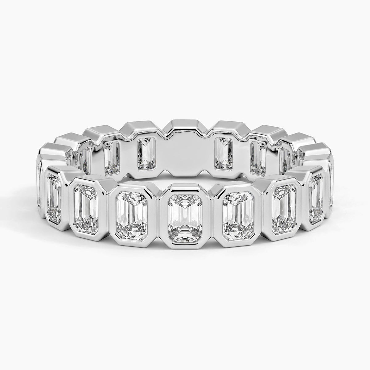 Bezel Emerald Cut Eternity Lab Diamond Ring (2 1/2 ct. tw.)
