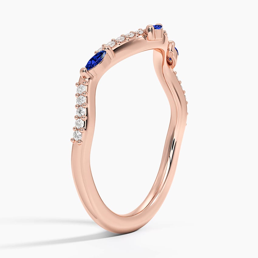Luxe Willow Curved Sapphire and Diamond Ring