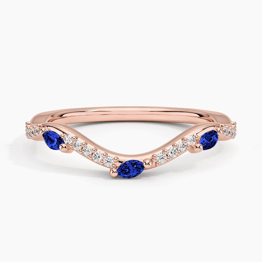 Luxe Willow Curved Sapphire and Diamond Ring