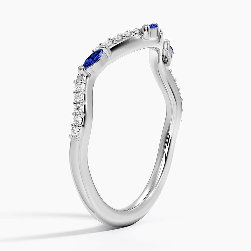 Luxe Willow Curved Sapphire and Diamond Ring