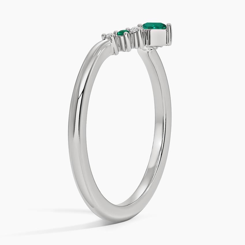Lunette Sapphire and Diamond Contoured Ring